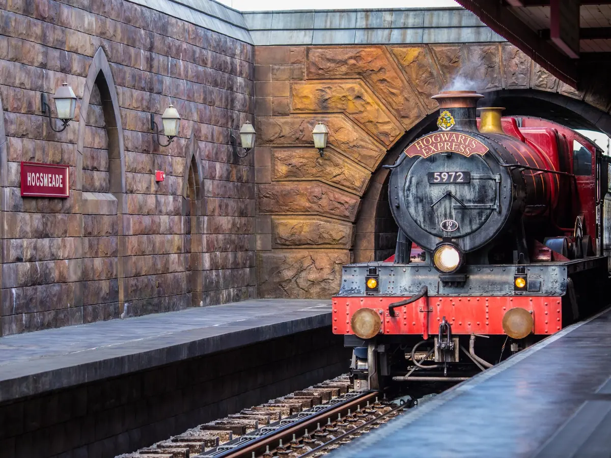 The Hogwarts Express steam train at the Wizarding World of Harry Potter, Universal Orlando